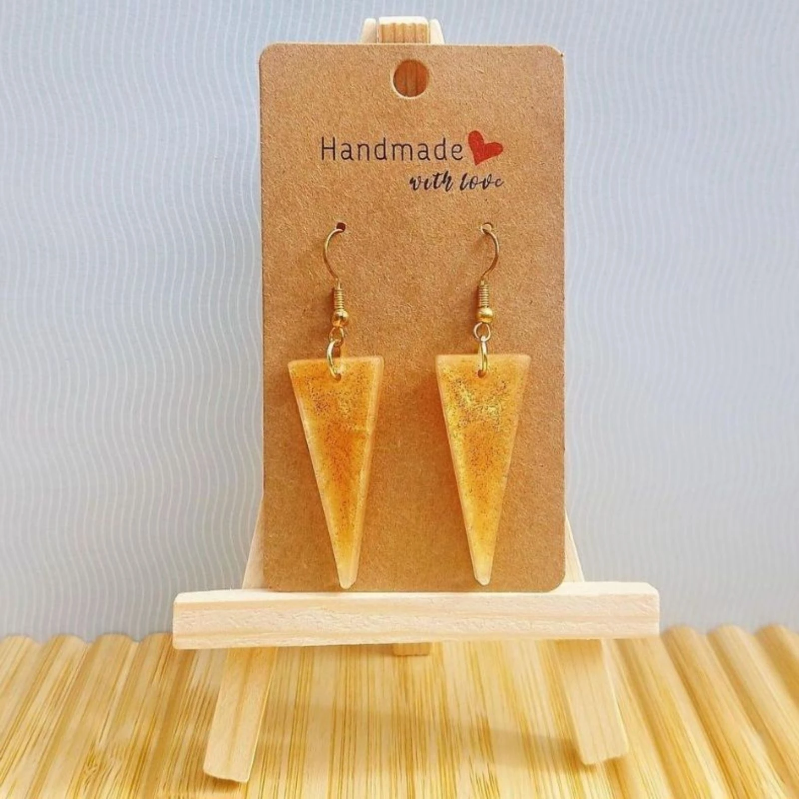 Boucles d'oreilles triangles dorés 